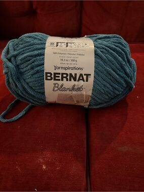 Bernat Blanket Yarn - Dark Teal Blue Chenille Skein